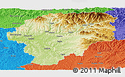 Physical Panoramic Map of Bistrita-Nasaud, political outside