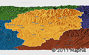 Political Panoramic Map of Bistrita-Nasaud, darken