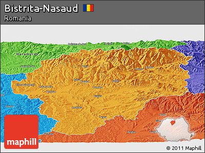 Political Panoramic Map of Bistrita-Nasaud