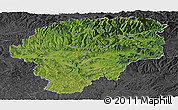 Satellite Panoramic Map of Bistrita-Nasaud, darken, desaturated