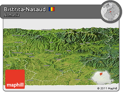 Satellite Panoramic Map of Bistrita-Nasaud