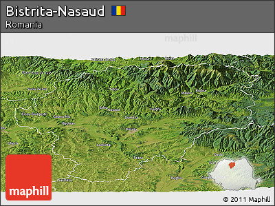 Satellite Panoramic Map of Bistrita-Nasaud