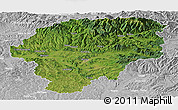Satellite Panoramic Map of Bistrita-Nasaud, lighten, desaturated