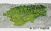 Satellite Panoramic Map of Bistrita-Nasaud, lighten, semi-desaturated