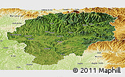 Satellite Panoramic Map of Bistrita-Nasaud, physical outside