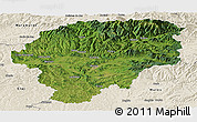 Satellite Panoramic Map of Bistrita-Nasaud, shaded relief outside