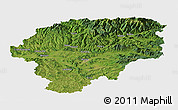 Satellite Panoramic Map of Bistrita-Nasaud, single color outside