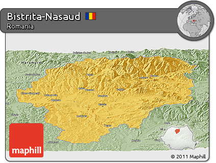 Savanna Style Panoramic Map of Bistrita-Nasaud