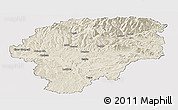 Shaded Relief Panoramic Map of Bistrita-Nasaud, cropped outside