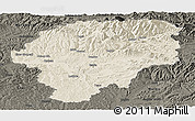 Shaded Relief Panoramic Map of Bistrita-Nasaud, darken