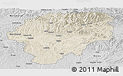 Shaded Relief Panoramic Map of Bistrita-Nasaud, desaturated