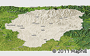 Shaded Relief Panoramic Map of Bistrita-Nasaud, satellite outside