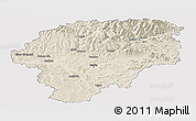 Shaded Relief Panoramic Map of Bistrita-Nasaud, single color outside