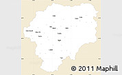 Classic Style Simple Map of Bistrita-Nasaud, single color outside
