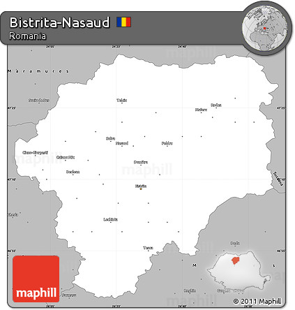Gray Simple Map of Bistrita-Nasaud