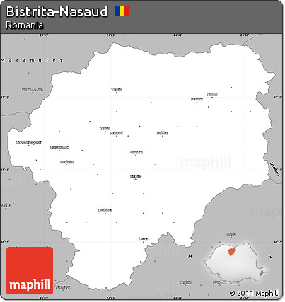 Gray Simple Map of Bistrita-Nasaud