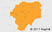 Political Simple Map of Bistrita-Nasaud, single color outside