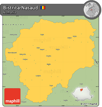 Savanna Style Simple Map of Bistrita-Nasaud