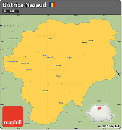 Savanna Style Simple Map of Bistrita-Nasaud