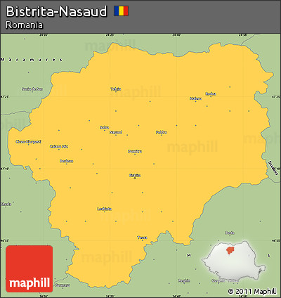Savanna Style Simple Map of Bistrita-Nasaud