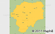 Savanna Style Simple Map of Bistrita-Nasaud, single color outside