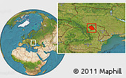 Satellite Location Map of Botosani