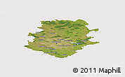 Satellite Panoramic Map of Bucuresti, cropped outside