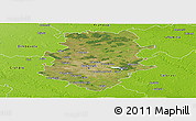 Satellite Panoramic Map of Bucuresti, physical outside