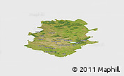 Satellite Panoramic Map of Bucuresti, single color outside