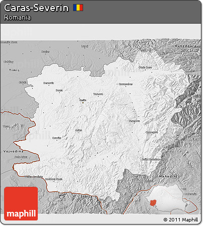 Gray 3D Map of Caras-Severin