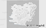 Gray 3D Map of Caras-Severin, single color outside