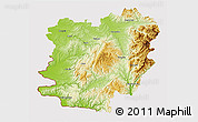 Physical 3D Map of Caras-Severin, cropped outside