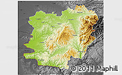 Physical 3D Map of Caras-Severin, darken, desaturated