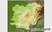 Physical 3D Map of Caras-Severin, darken