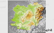 Physical 3D Map of Caras-Severin, desaturated