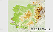 Physical 3D Map of Caras-Severin, lighten