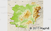 Physical 3D Map of Caras-Severin, shaded relief outside