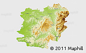 Physical 3D Map of Caras-Severin, single color outside