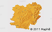 Political 3D Map of Caras-Severin, cropped outside