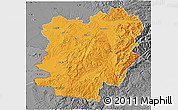 Political 3D Map of Caras-Severin, desaturated