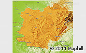 Political 3D Map of Caras-Severin, physical outside