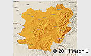 Political 3D Map of Caras-Severin, shaded relief outside