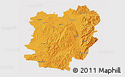 Political 3D Map of Caras-Severin, single color outside