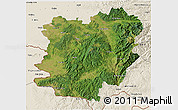 Satellite 3D Map of Caras-Severin, shaded relief outside