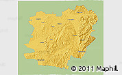 Savanna Style 3D Map of Caras-Severin, single color outside