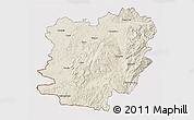 Shaded Relief 3D Map of Caras-Severin, cropped outside