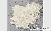 Shaded Relief 3D Map of Caras-Severin, darken, desaturated