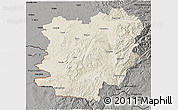 Shaded Relief 3D Map of Caras-Severin, darken, semi-desaturated