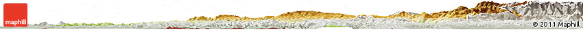 Physical Horizon Map of Caras-Severin, lighten, semi-desaturated