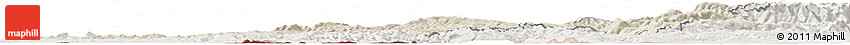 Shaded Relief Horizon Map of Caras-Severin, lighten